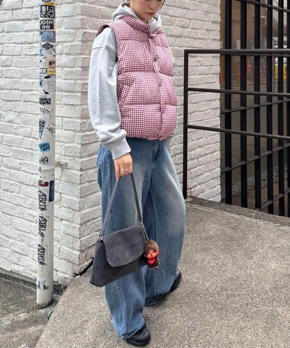 【UNISEX】格子絎縫棉馬甲