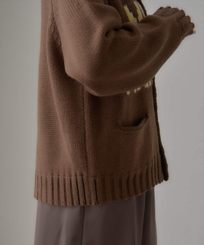 【UNISEX】標誌性圍巾領針織開衫