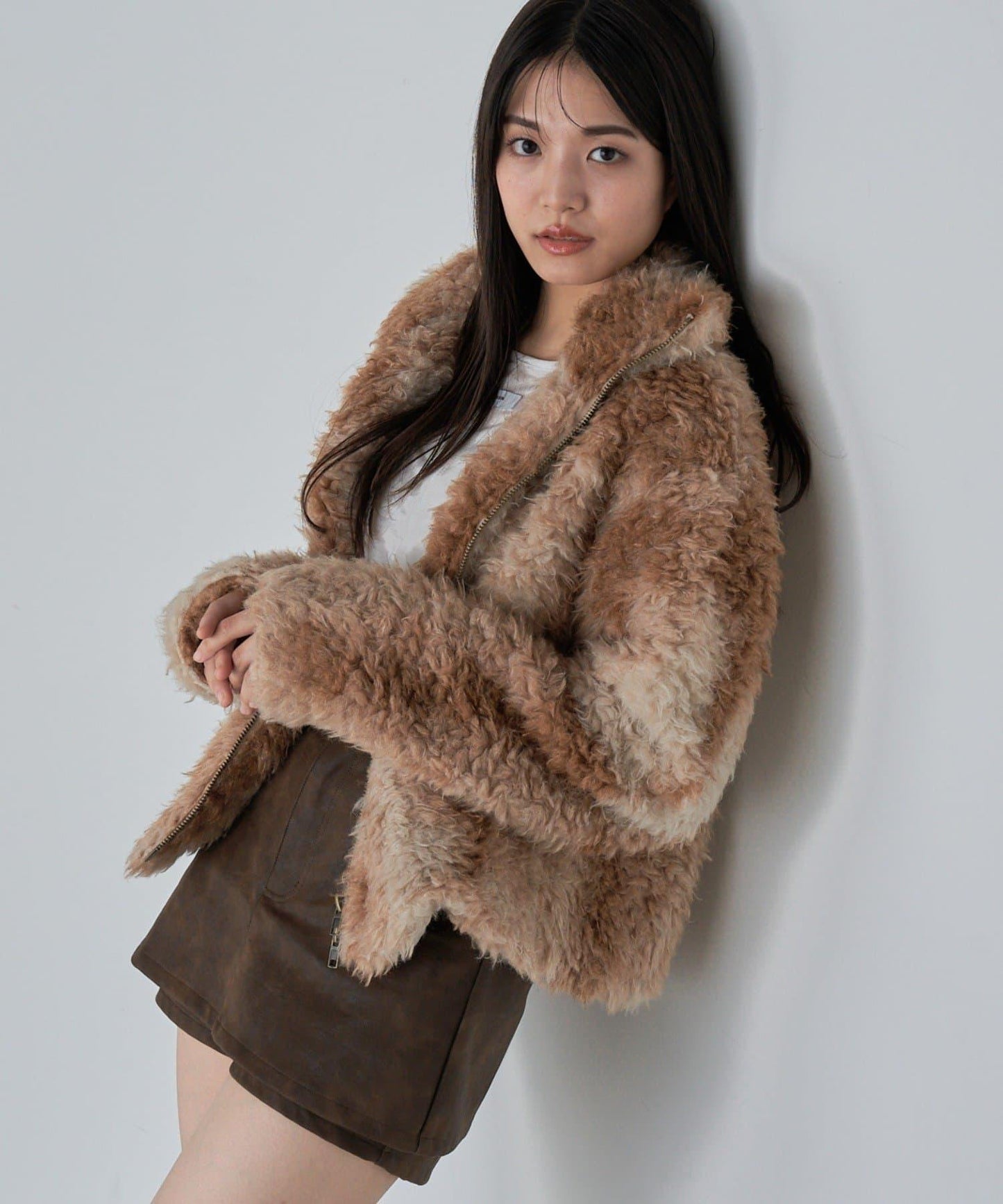 羊羔絨拉鍊夾克