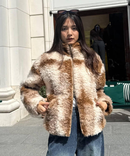 羊羔絨拉鍊夾克