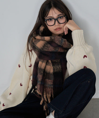 格紋大號圍巾