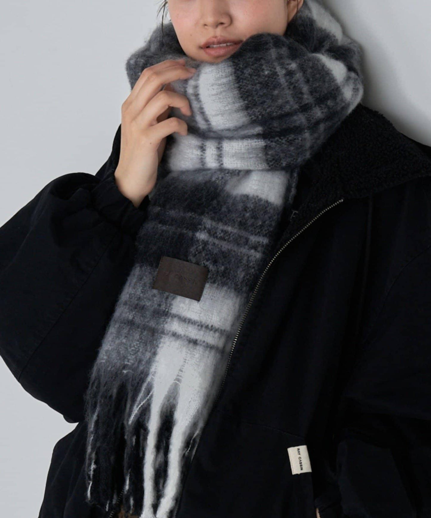 格紋大號圍巾