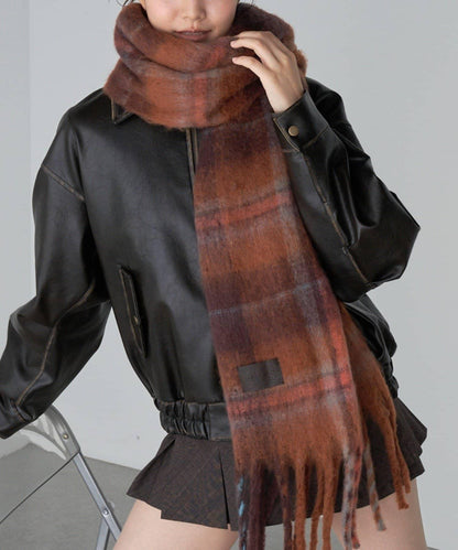 格紋大號圍巾