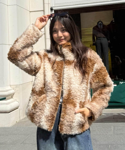 羊羔絨拉鍊夾克