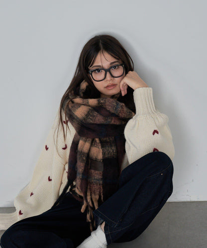 格紋大號圍巾