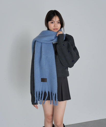 皮革拼接圍巾