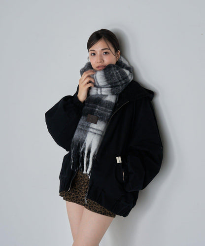格紋大號圍巾