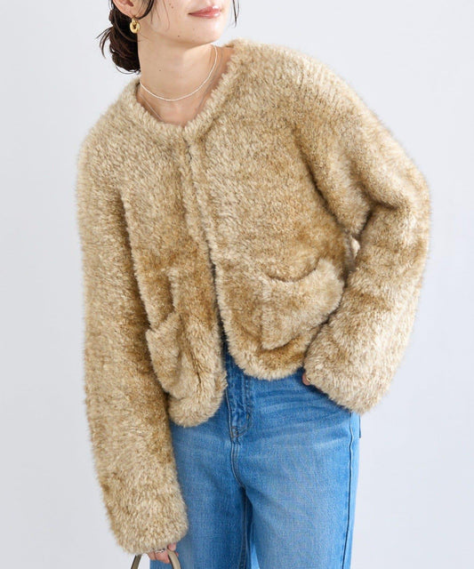 【RIVE DROITE】針織毛皮夾克