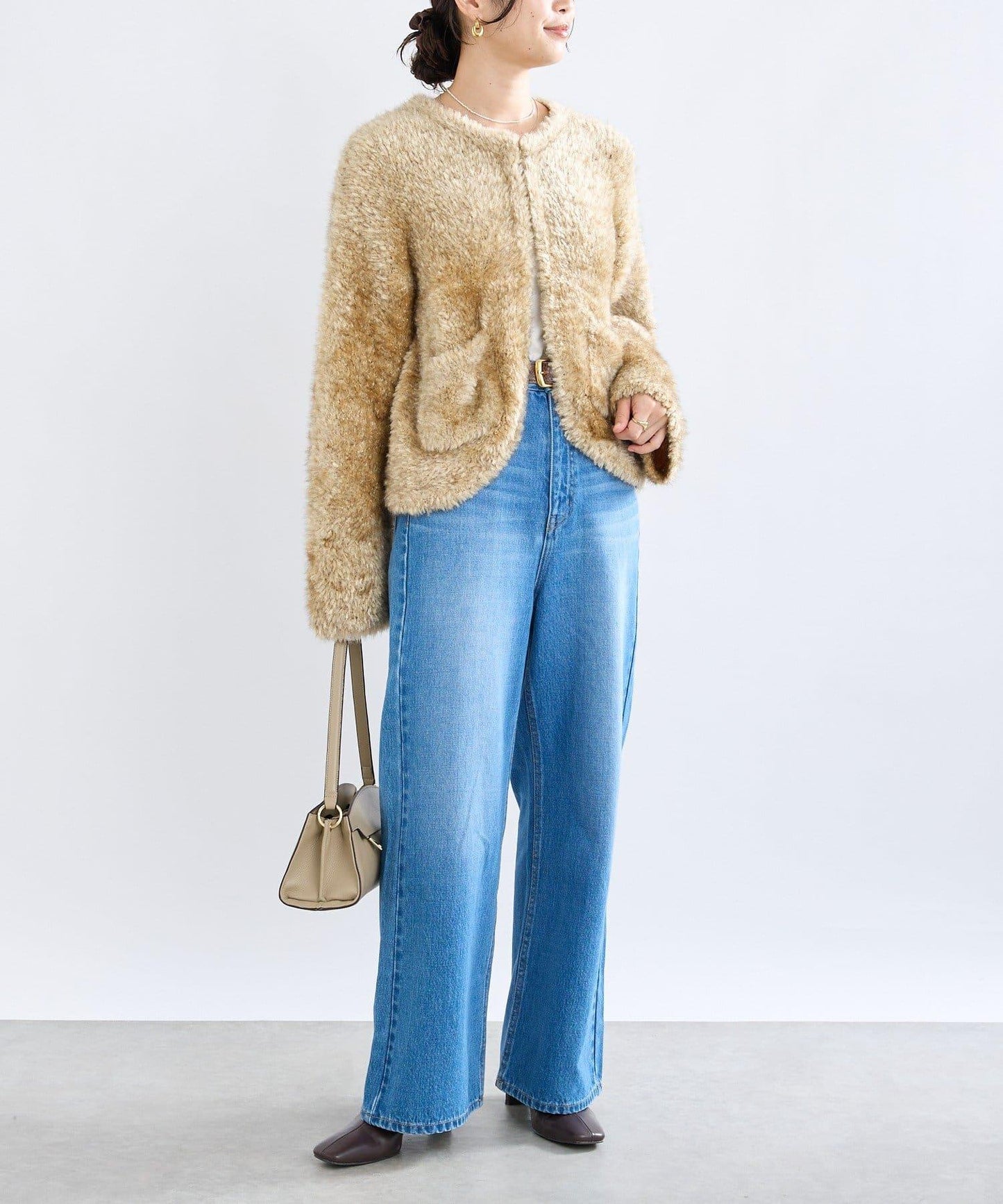 【RIVE DROITE】針織毛皮夾克