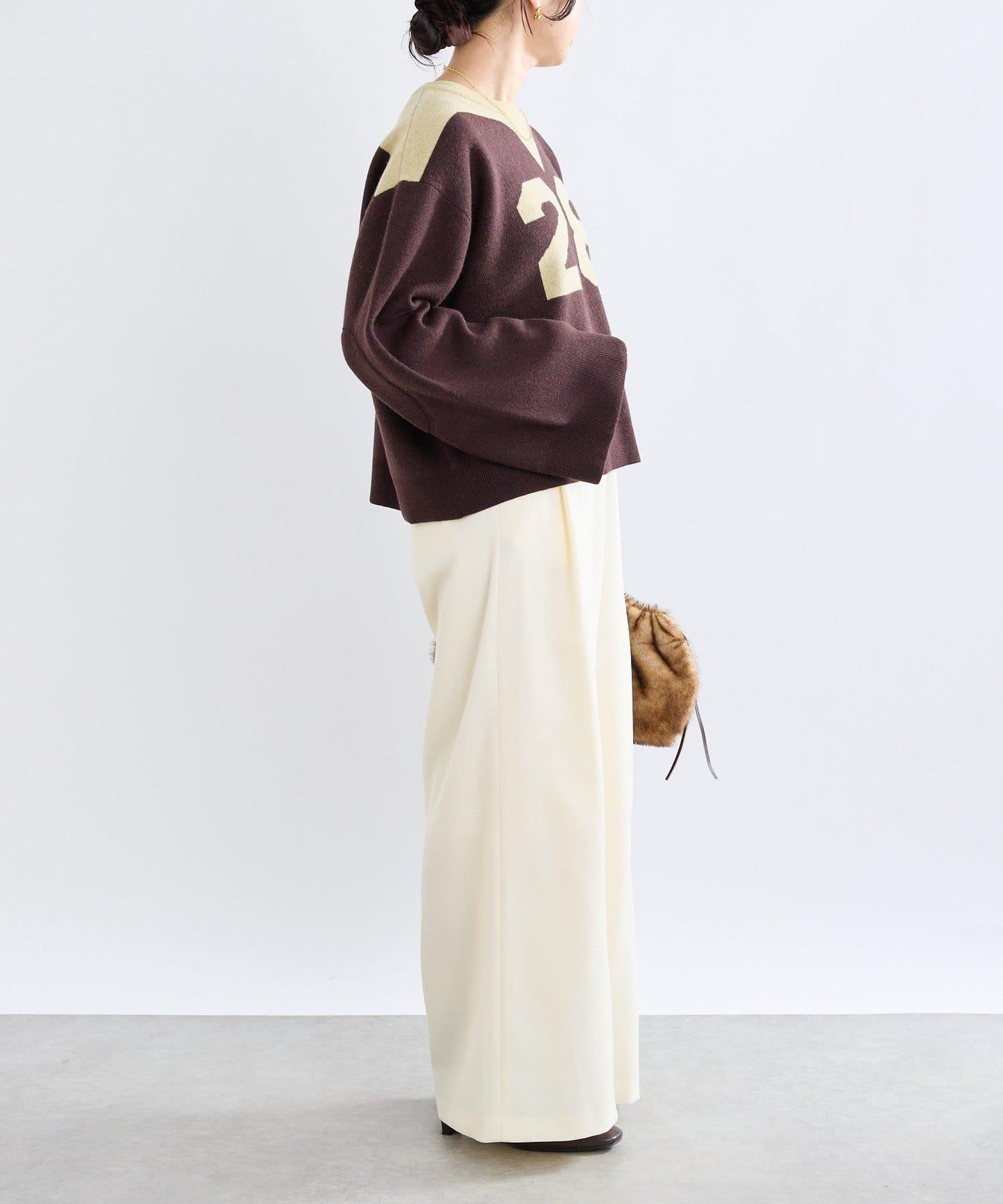 【à Nice (ア ・ニース)】數字圖案針織衫/預計10月下旬發貨