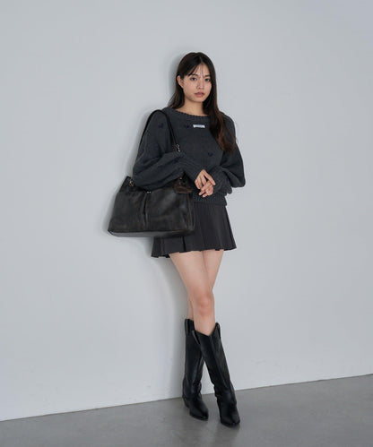 拉鍊式愛心圖案短款開衫