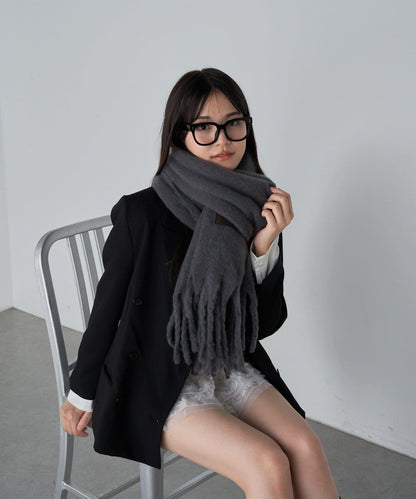 皮革拼接圍巾