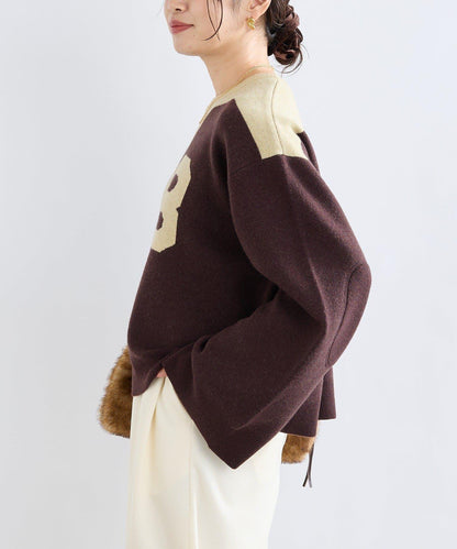 【à Nice (ア ・ニース)】數字圖案針織衫/預計10月下旬發貨