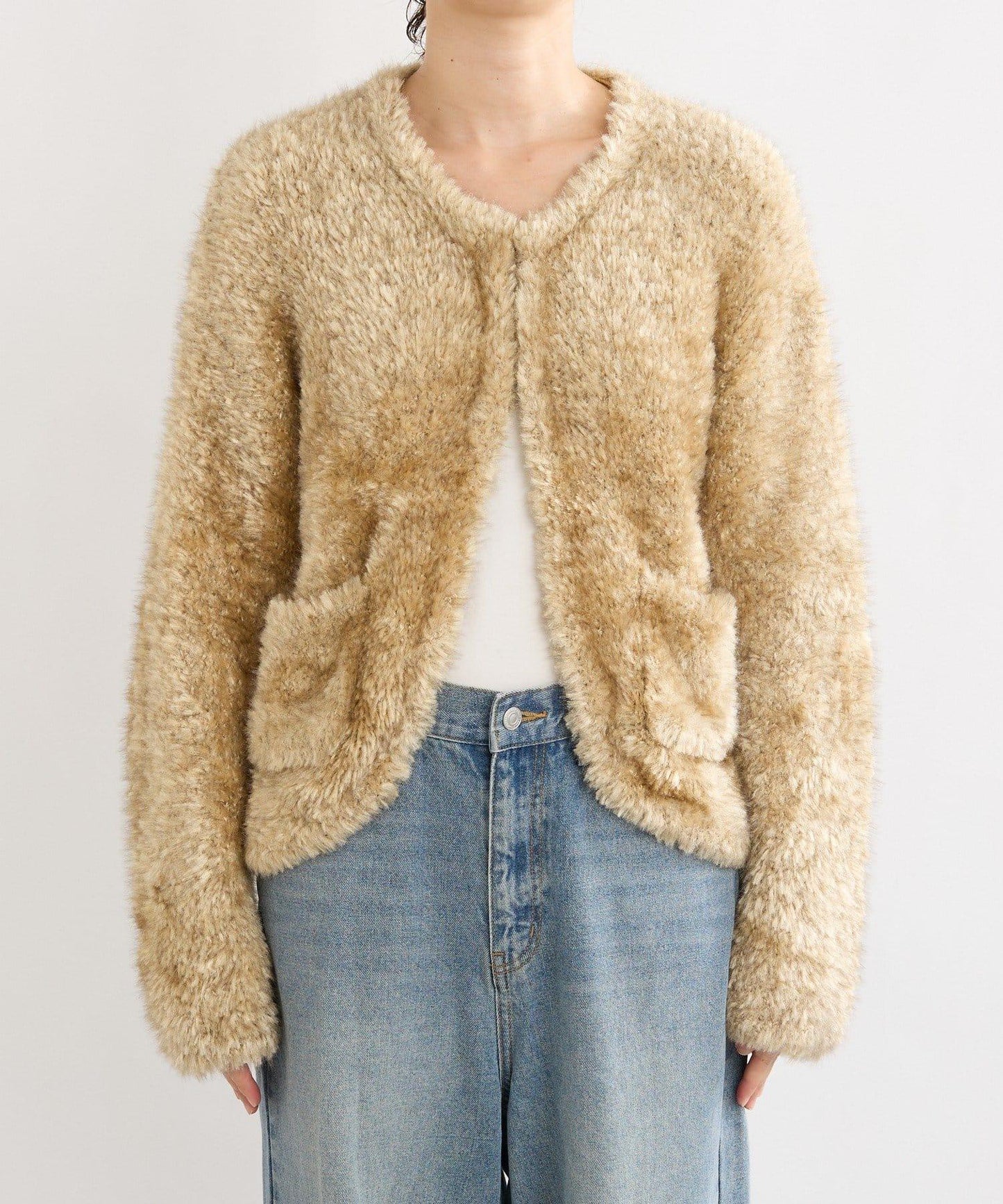 【à Nice (ア ・ニース)】針織毛皮夾克/預計10月下旬發貨