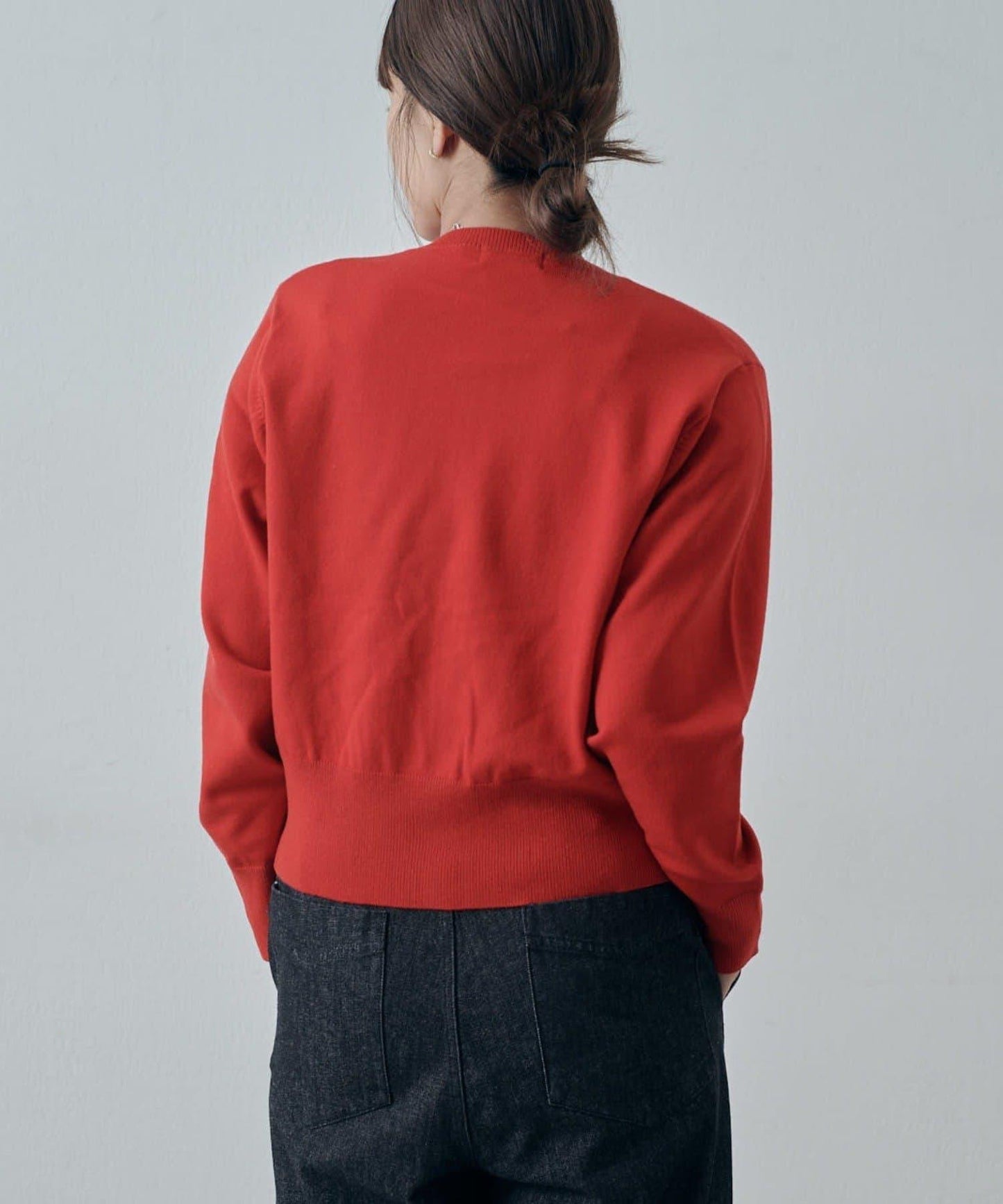 翻領褶皺設計羊毛混紡開衫