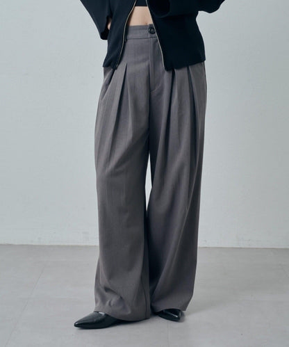 前褶設計休閒長褲