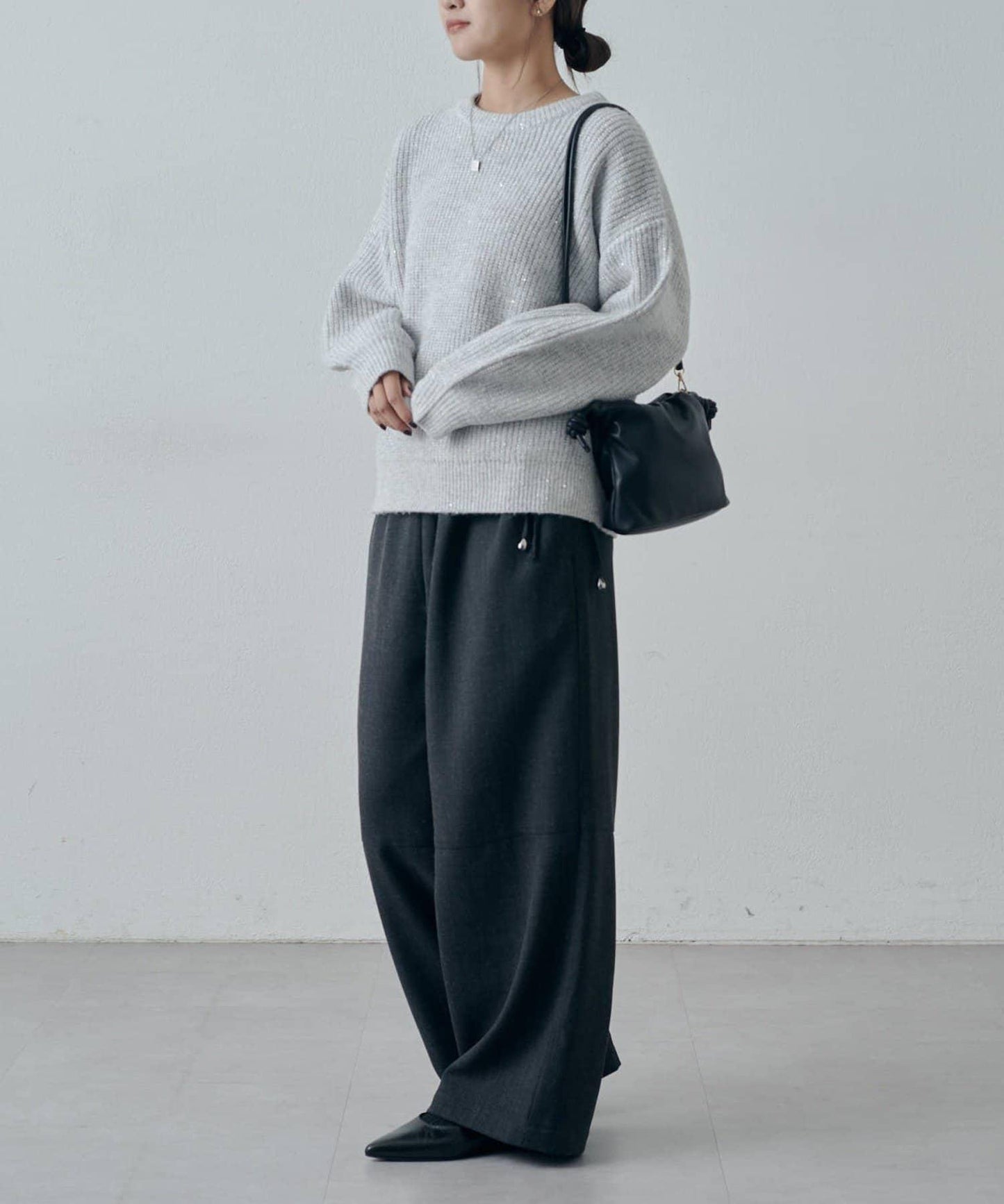 抽繩設計寬鬆休閒褲