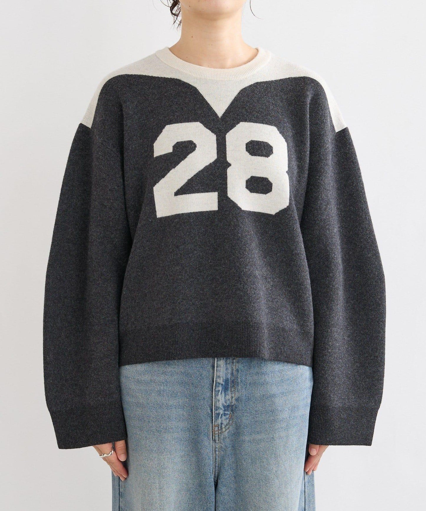 【à Nice (ア ・ニース)】數字圖案針織衫/預計10月下旬發貨