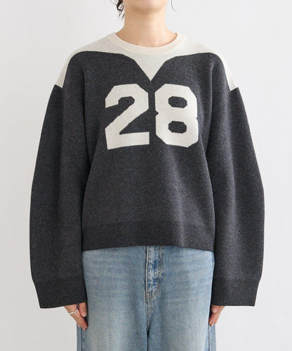 【à Nice (ア ・ニース)】數字圖案針織衫/預計10月下旬發貨