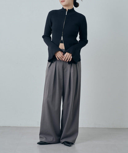 前褶設計休閒長褲