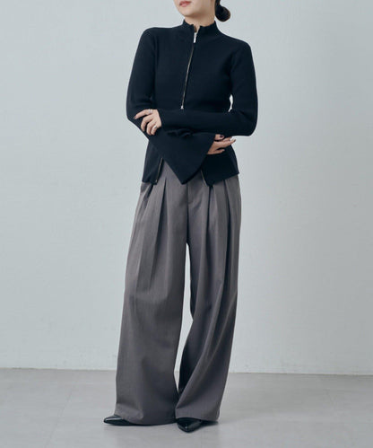 前褶設計休閒長褲