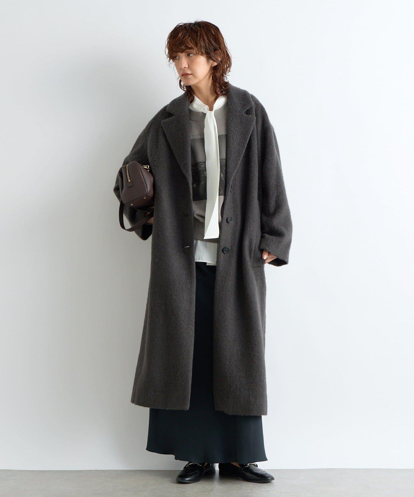 【柔軟質感】長款毛絨切斯特大衣