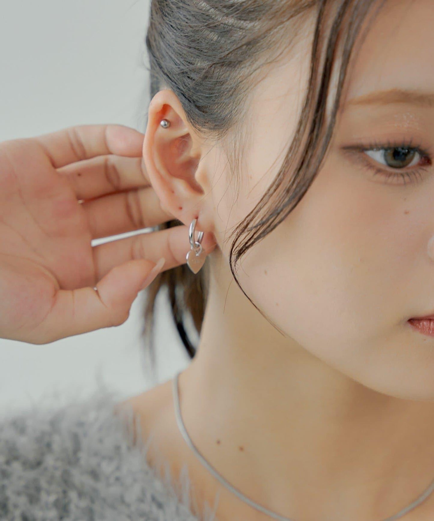 【Chico】愛心設計圈形耳環