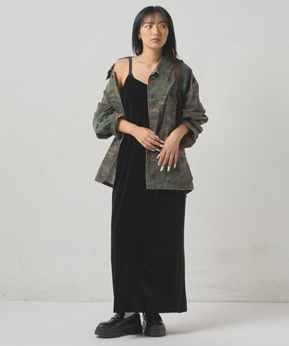 【WHO'S WHO gallery】天鵝絨I型吊帶連衣裙