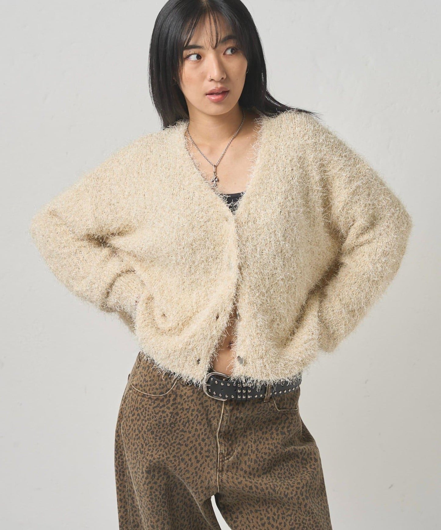 HiNT亮片針織開衫