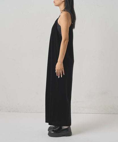 【WHO'S WHO gallery】天鵝絨I型吊帶連衣裙