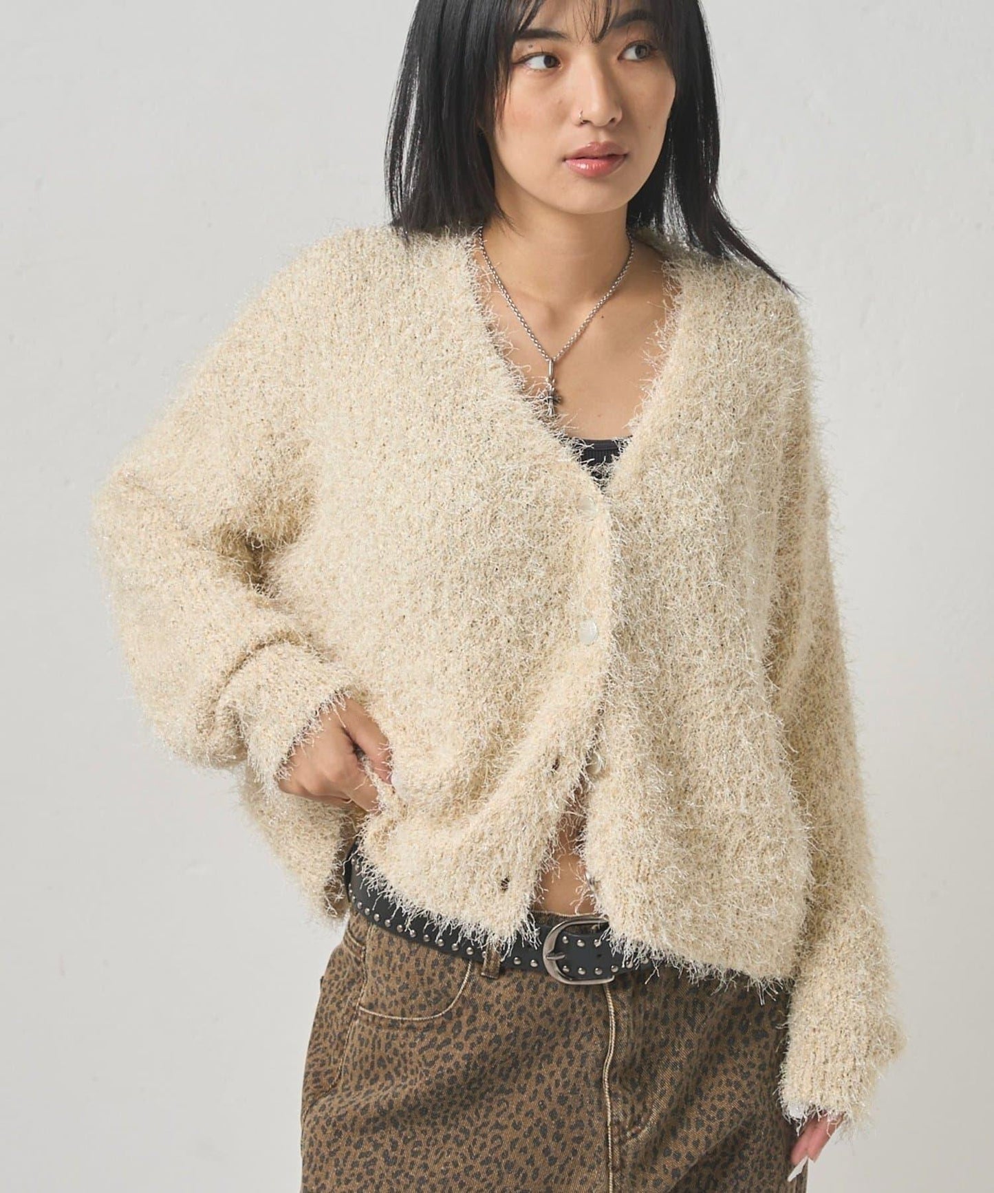 HiNT亮片針織開衫