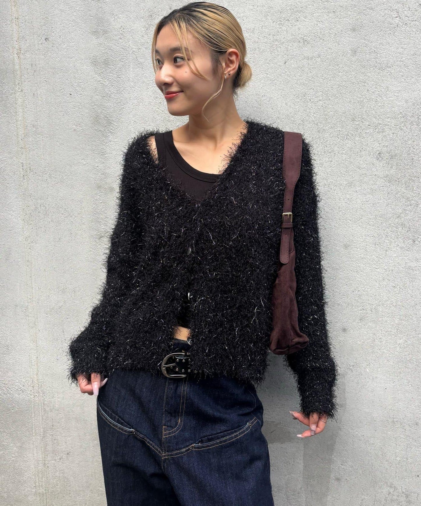 HiNT亮片針織開衫