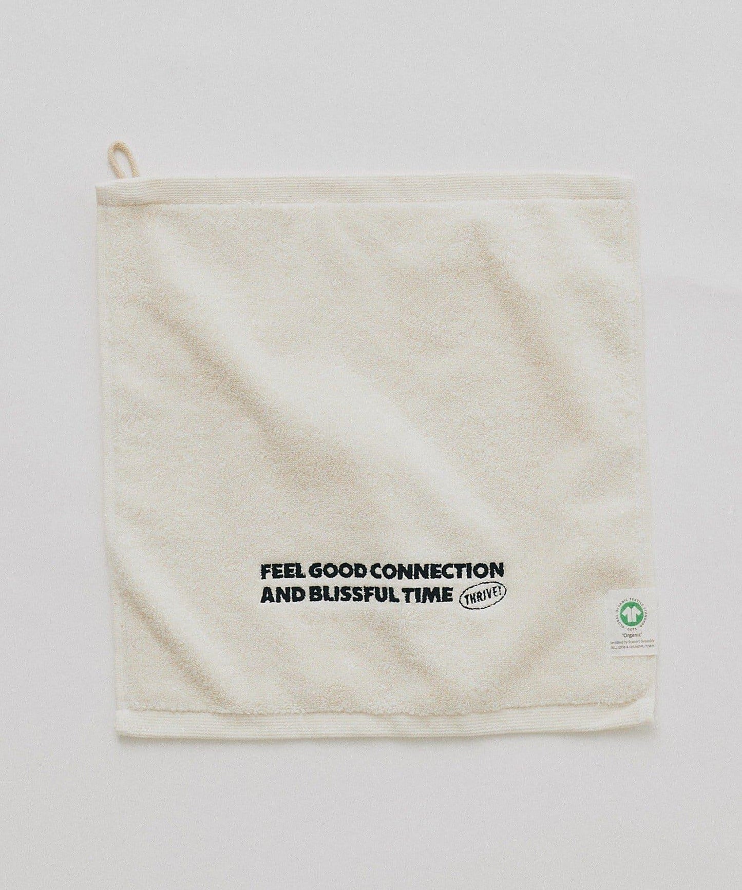 有機棉標誌刺繡手巾