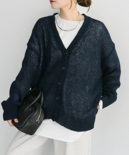 3G落肩天竺針織V領開衫