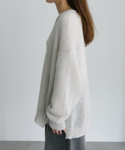 3G落肩天竺針織V領開衫