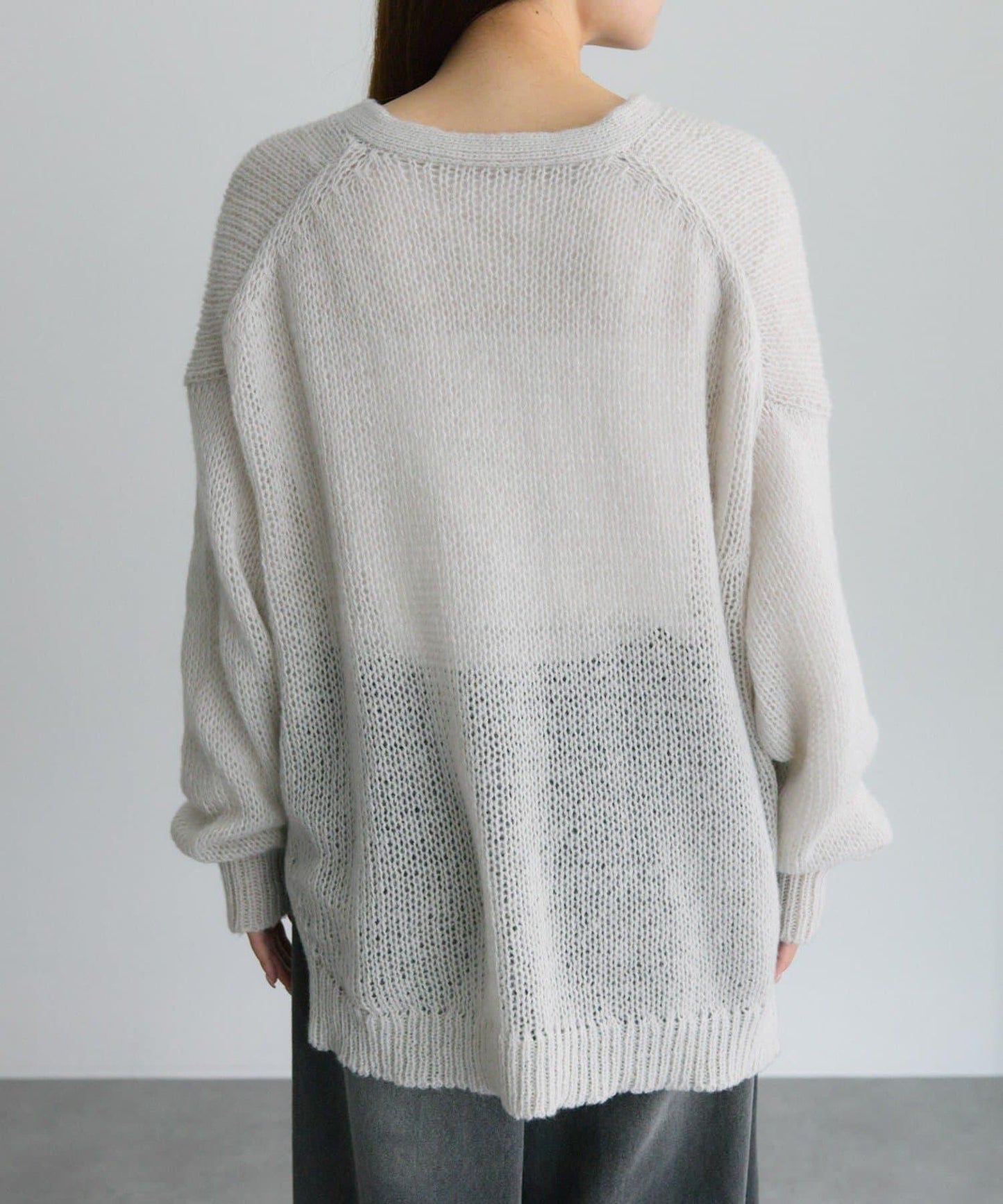 3G落肩天竺針織V領開衫