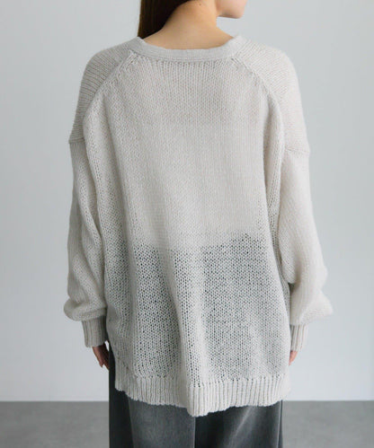 3G落肩天竺針織V領開衫