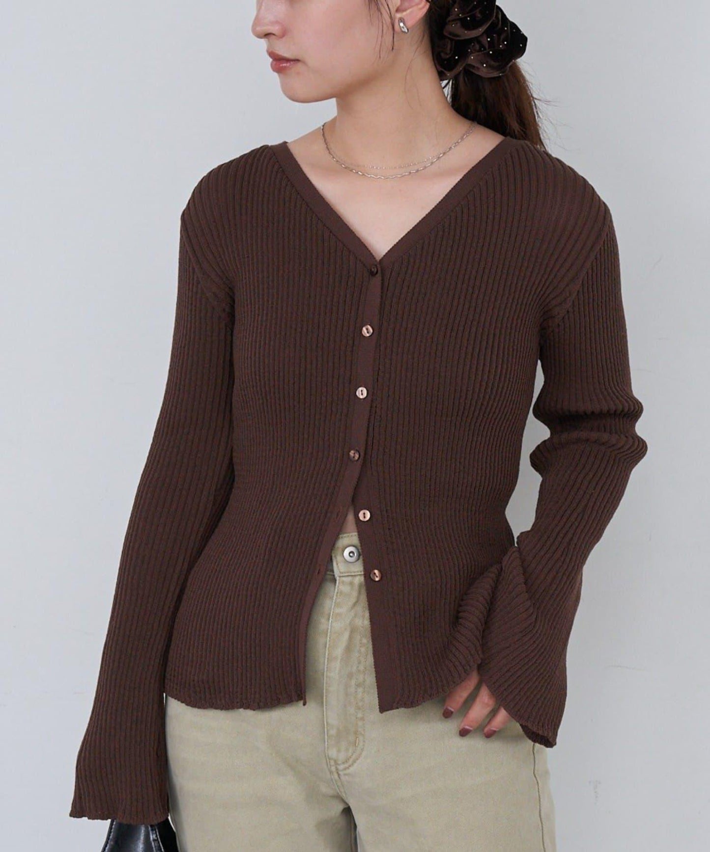 【/部分門店限定】B 透視羅紋開衫