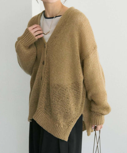 3G落肩天竺針織V領開衫