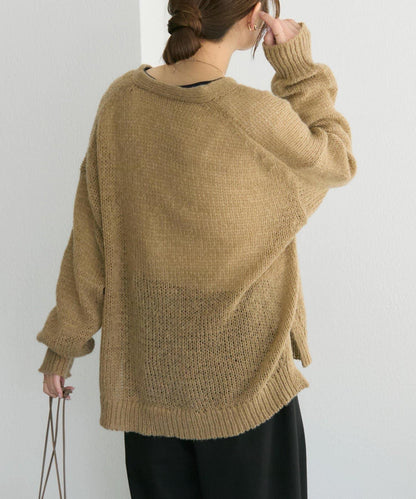 3G落肩天竺針織V領開衫