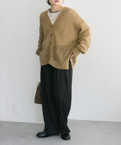 3G落肩天竺針織V領開衫