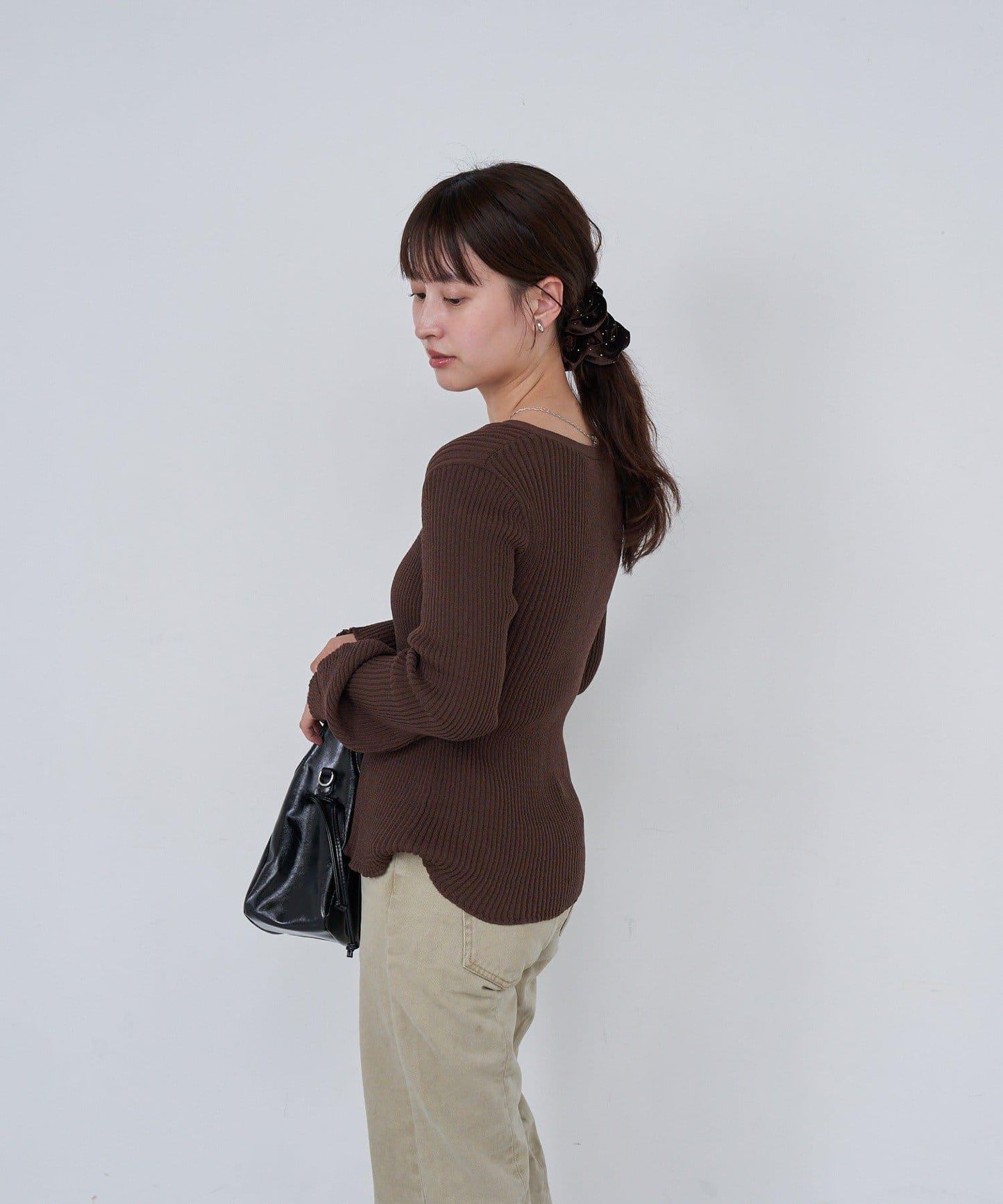 【Kastane】B 透視羅紋開衫