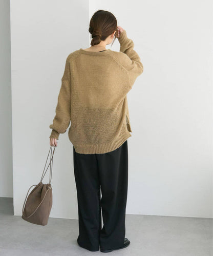 3G落肩天竺針織V領開衫