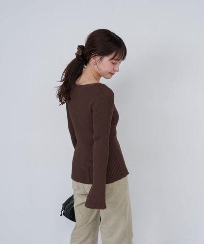 【Kastane】B 透視羅紋開衫