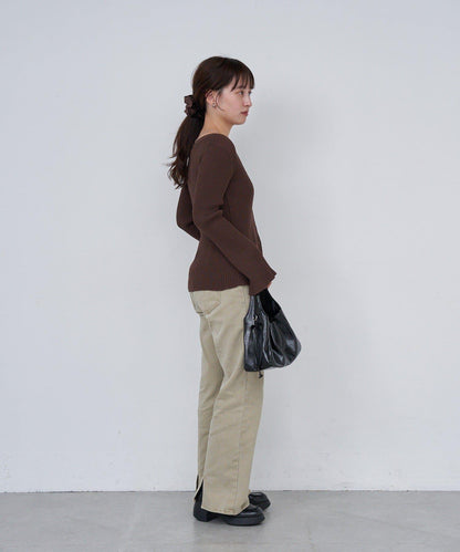 【Kastane】B 透視羅紋開衫