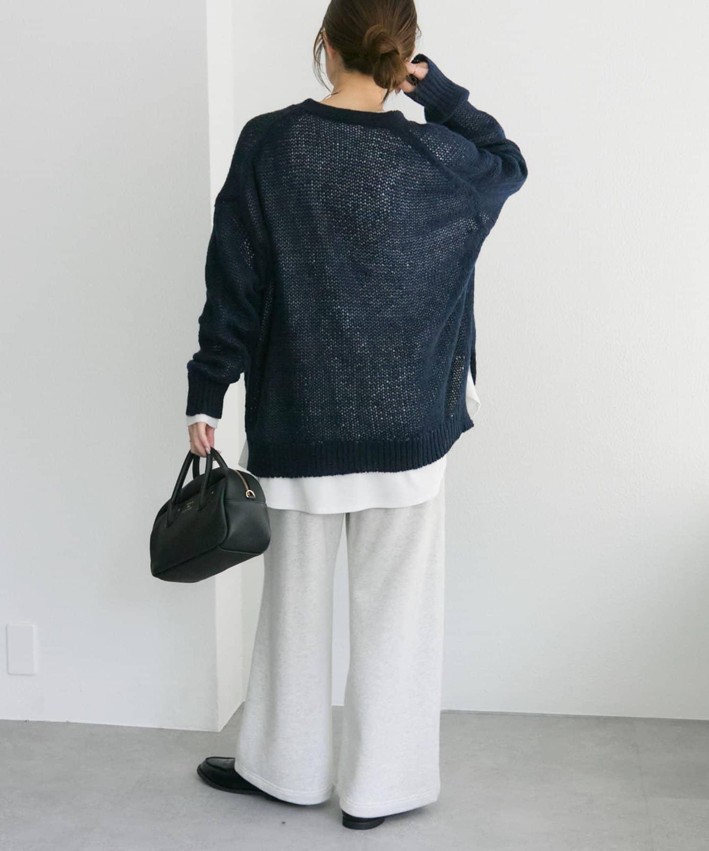 3G落肩天竺針織V領開衫