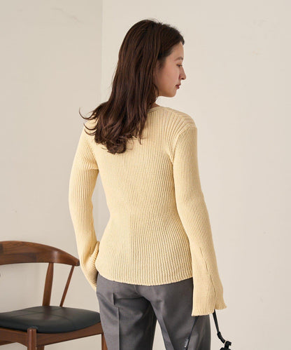 【Kastane】B 透視羅紋開衫