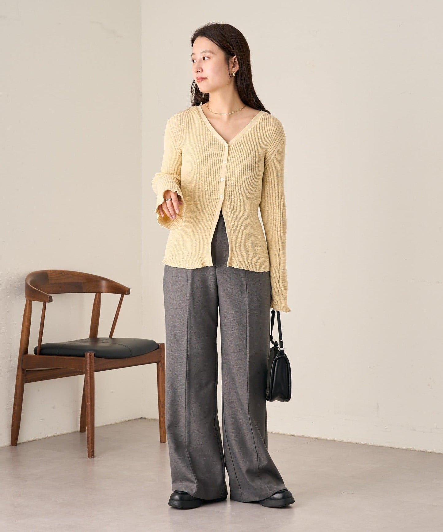 【/部分門店限定】B 透視羅紋開衫