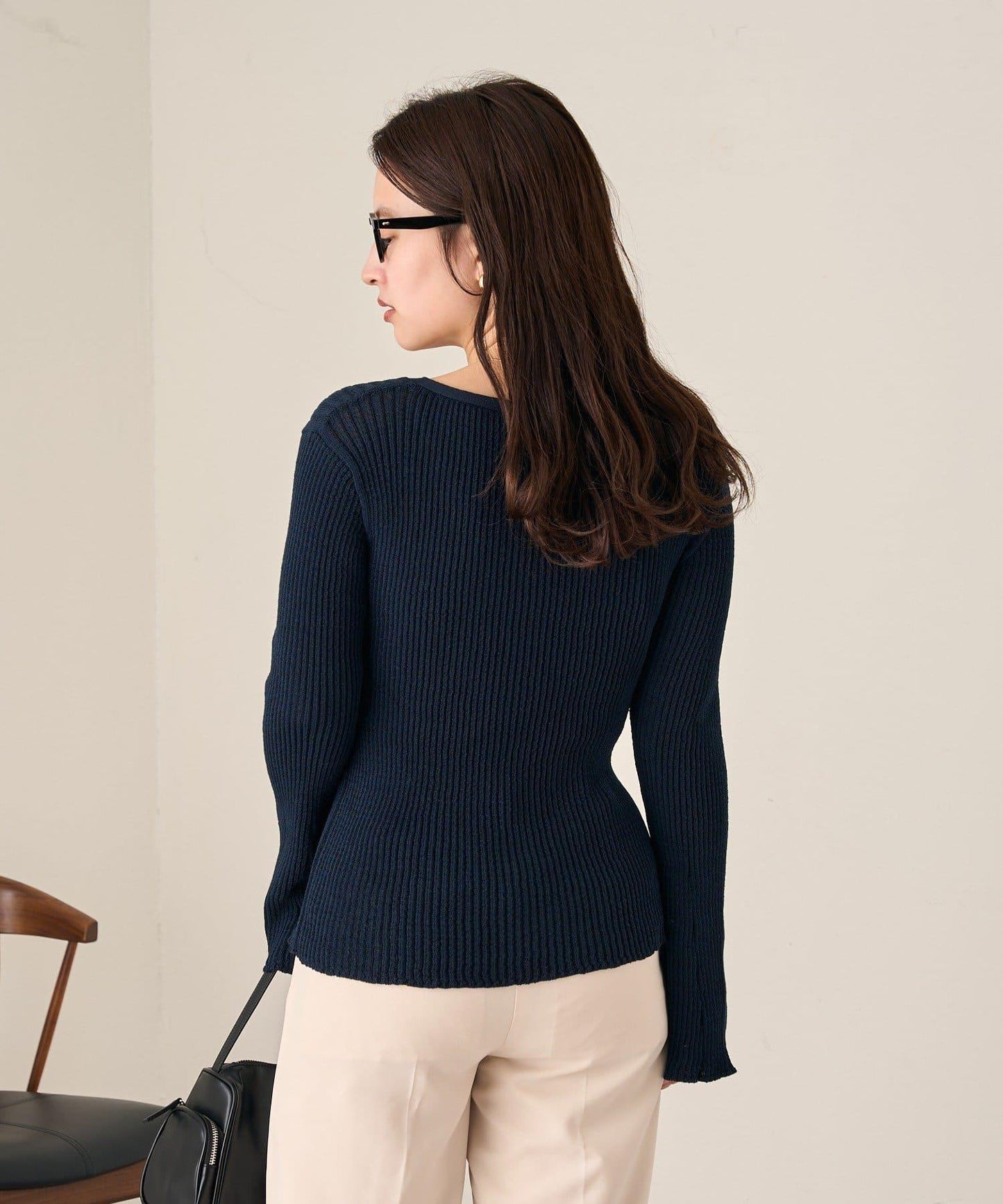 【Kastane】B 透視羅紋開衫