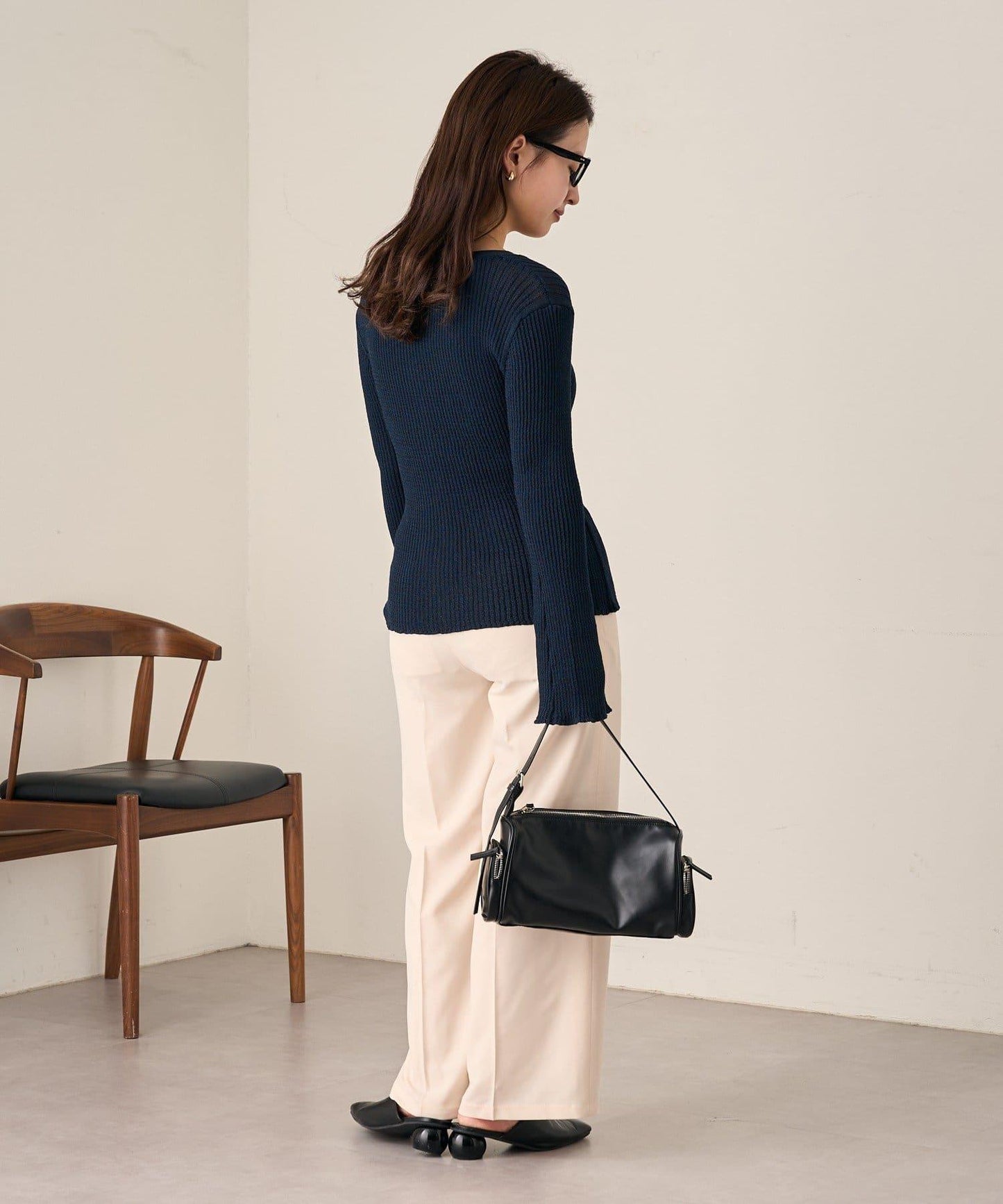 【Kastane】B 透視羅紋開衫